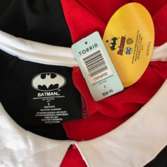 NWT Torrid Batman Dress 2X Red Black DC Comics Harley Quinn Decor. Halloween! - Picture 2 of 7